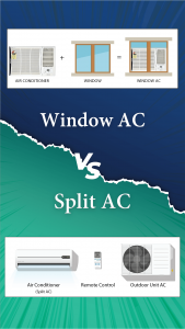 difference between a window ac and a split ac