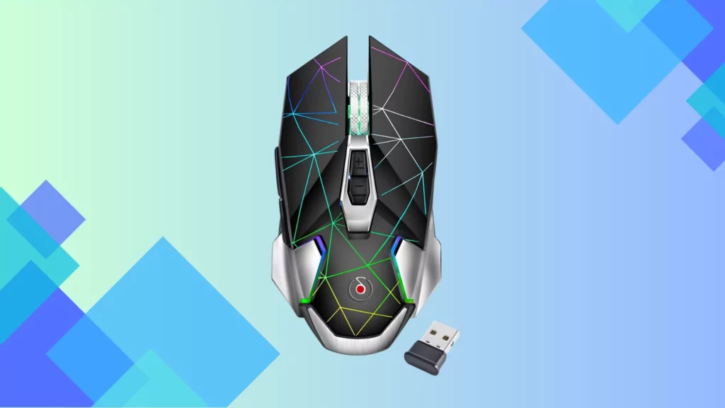 Offbeat®- Ripjaw Alpha Gaming Series 2.4gh Wireless Rechargeable, 8D Silent Clicks, DPI 1600,2400,3200 Mouse for Pc/Laptop/Smart TV/Mac