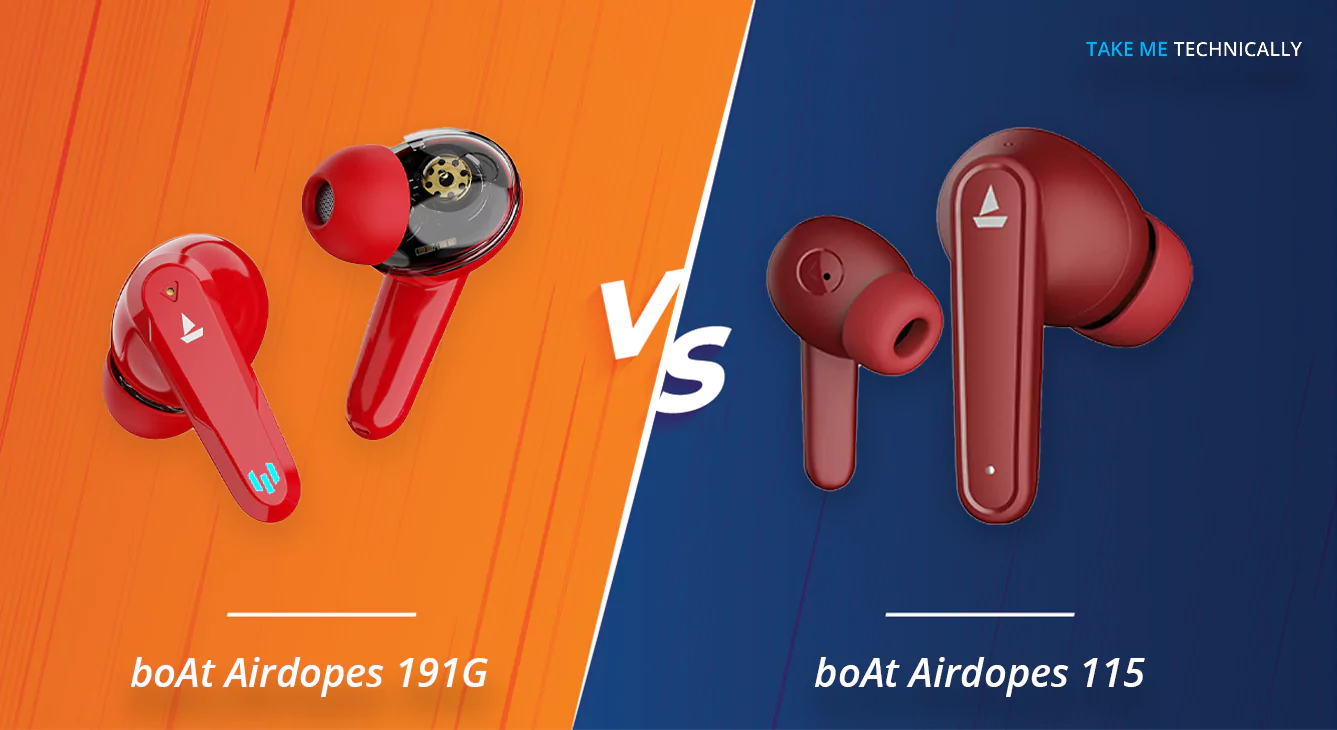 boAt Airdopes 191G Vs boAt Airdopes 115 Earbuds Full Specification Comparison