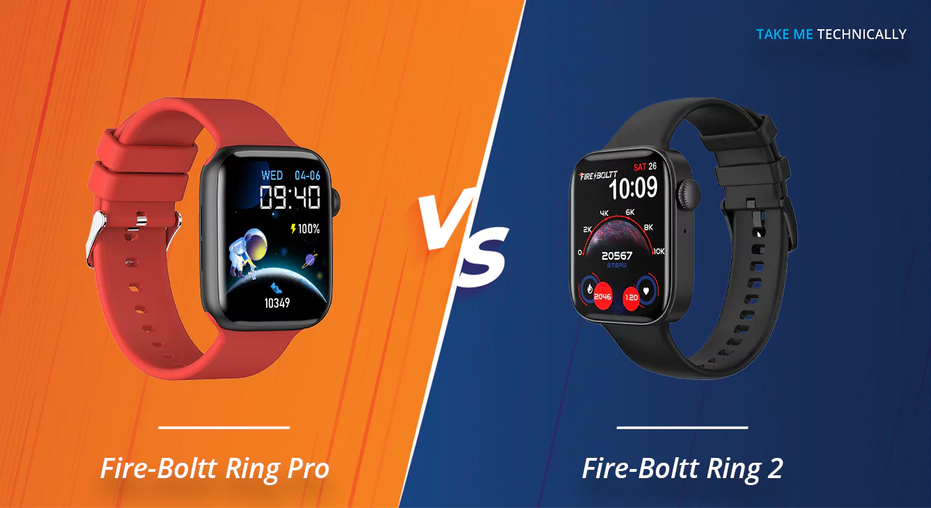 Fire-Boltt Ring Pro Vs Fire-Boltt Ring 2 Smartwatch Full Specification Comparison