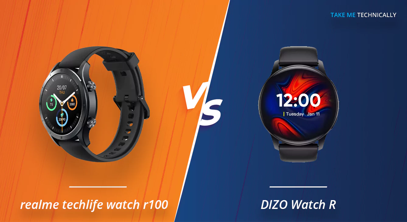 realme techlife watch r100 vs Dizo Watch R Smartwatch Full Specification Comparison