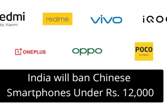 After Chinese Applications, India will ban Chinese Smartphones Under Rs. 12,000.