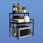 INDIAN DECOR. 28360 Metal 3-Layer Multi-Function Microwave Oven Rack Kitchen Storage Shelf