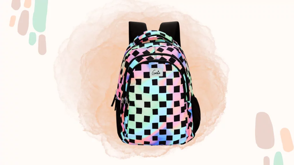 Genie Iridescence School Bag for Girls, 17-inch Backpack for Girls and Women for School and College Purpose