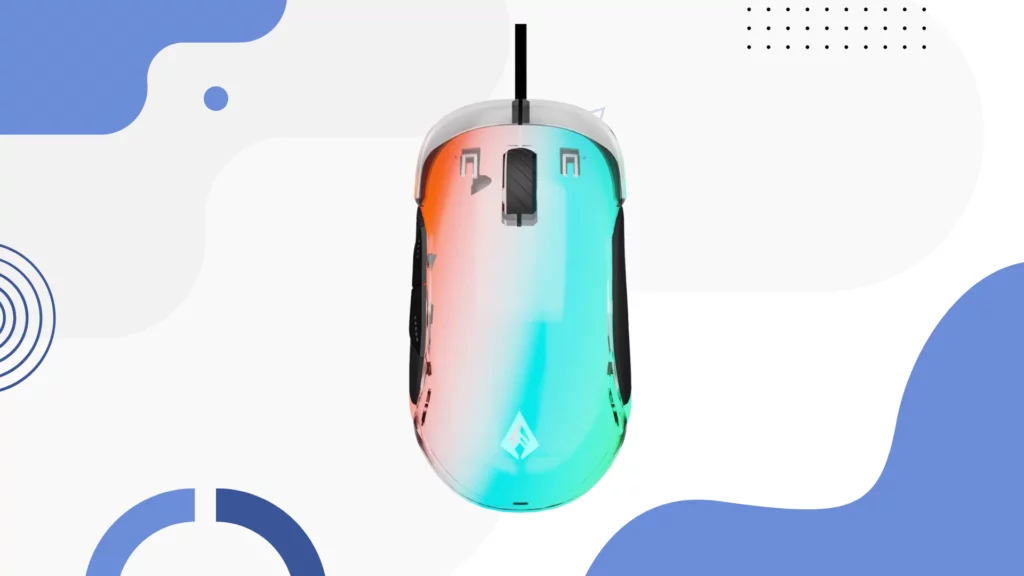 Archer Tech Lab Recurve 400 Transparent Wired Gaming Mouse, 12000 DPI with 1000Hz Polling Rate and 8 Buttons, 6 Mode Breathing RGB, Sunplus Sensor, HUYU Switches, Compatible with PC/Mac