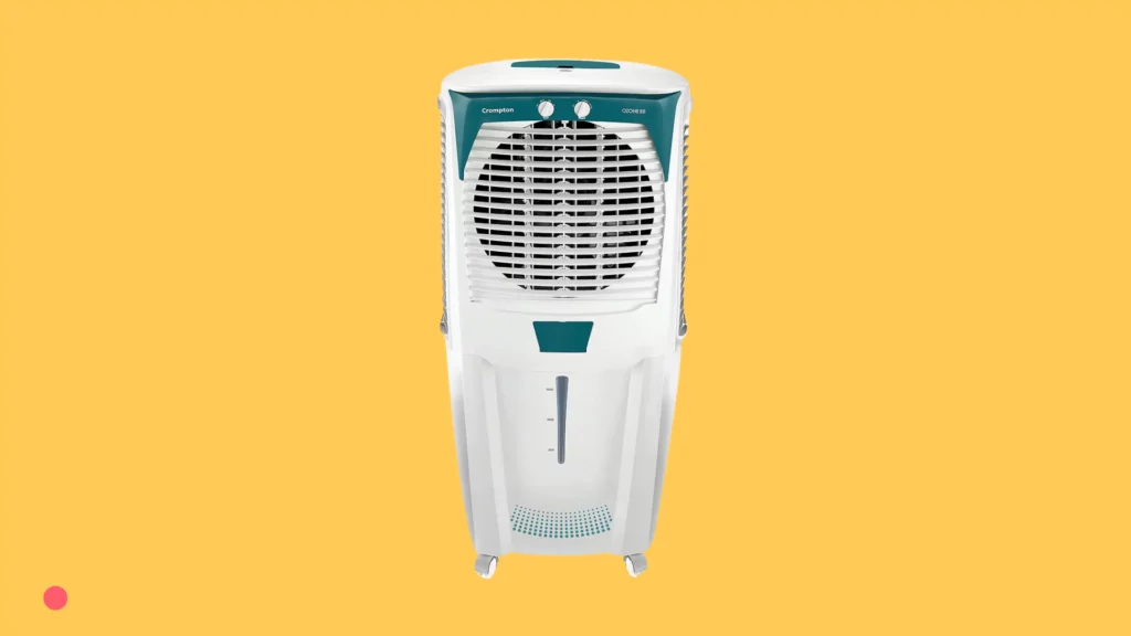 Crompton Ozone Desert Air Cooler- 88L with Everlast Pump, Auto Fill, 4-Way Air Deflection, and High-Density Honeycomb pads