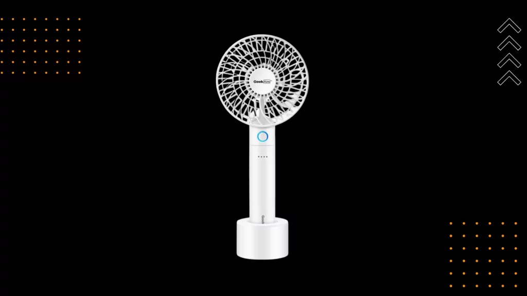 Geek Aire GF2 4 Inch Rechargeable Mini Fan with USB Charging and 2600 mAh Li-ion Battery