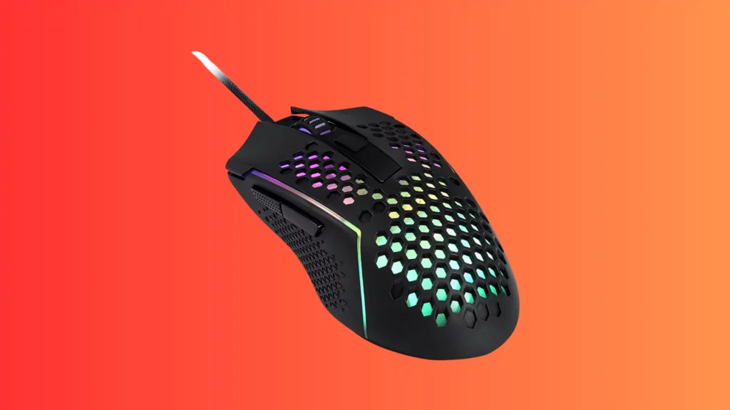 Redragon M987 Lightweight 55g Honeycomb USB Gaming Mouse with RGB Backlit Wired 6 Buttons Programmable with 12400 DPI for Windows PC Computer