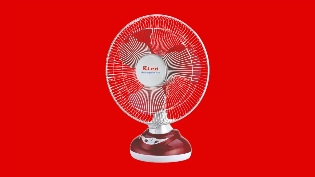 Rico Rechargeable table fan with built in battery 12 inches with Oscillation swing for bedroom or study room