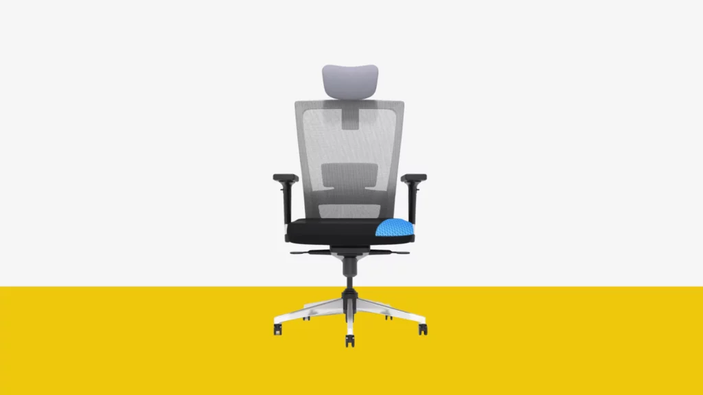 The Sleep Company SmartGRID Stylux Ergo High-Back Chair for Office & Home | Patented SmartGRID Technology | SpinePro Adjustable Cushioned Lumbar Support | Enduring Design | Ergonomic Chair