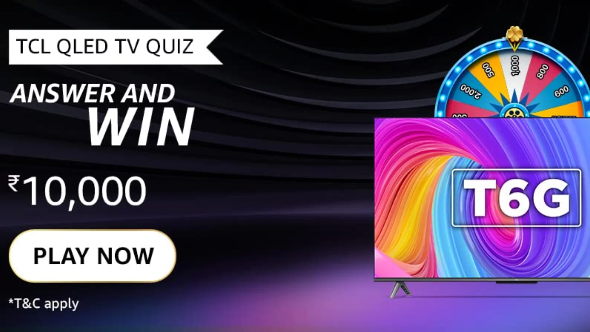 Amazon TCL QLED TV Quiz: Win Rs 10,000 Pay Balance