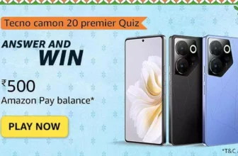 Amazon Tecno Camon 20 Premier Quiz Answer: Win Rs 500 Pay Balance