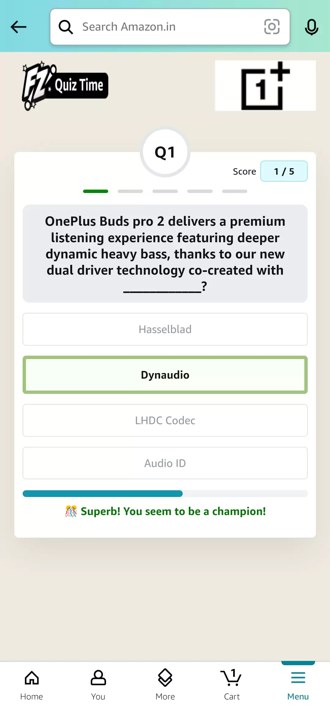 Amazon OnePlus Community Sale Quiz Answer 1