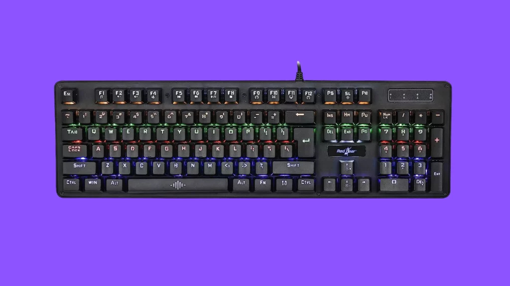 Redgear Shadow Amulet Mechanical Keyboard with Clicky Blue Switch, Rainbow LED Modes, Windows Keylock and Floating Keycaps