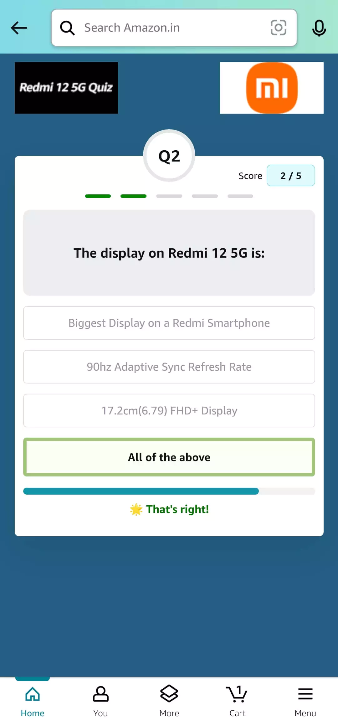 Redmi 12 5G Quiz 2 Answer
