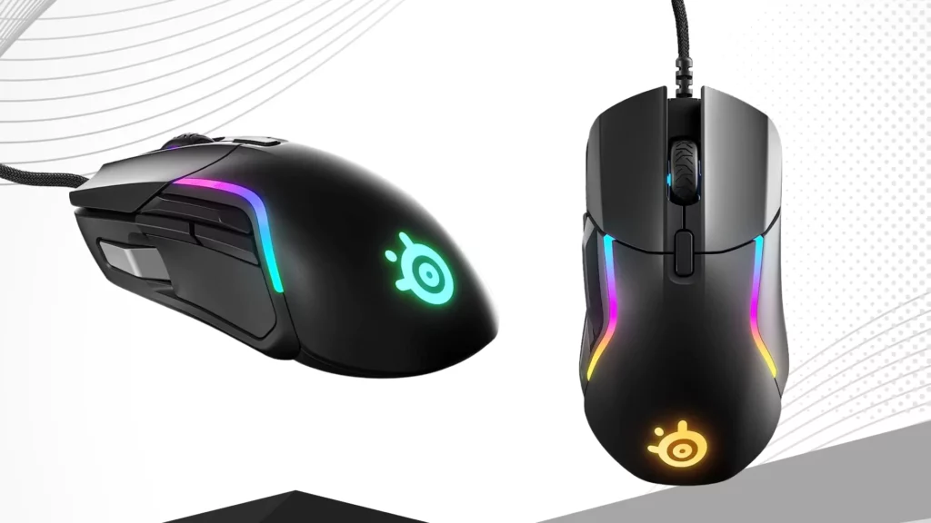 SteelSeries Rival 5 USB Gaming Mouse (FPS, MOBA, MMO, Battle Royale, 18,000 CPI TrueMove Air Optical Sensor, 9 Programmable Buttons, 85g Competitive Weight, Brilliant PrismSync RGB Lighting)