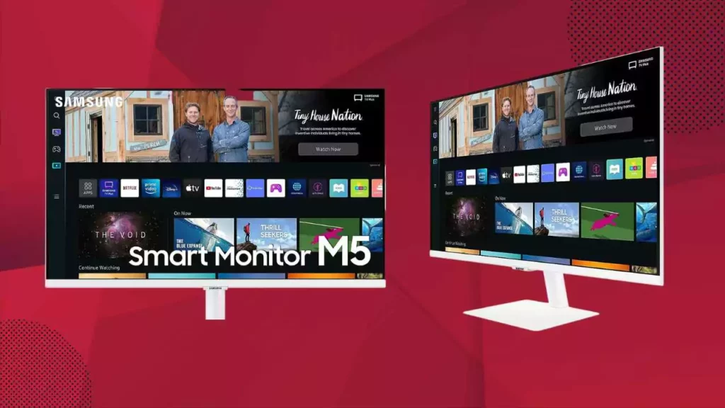Samsung 27-inch M5 FHD Smart Monitor, Remote, Smart TV apps, TV Plus, Office 365, Apple Airplay, Dex, Bluetooth (LS27BM501EWXXL)