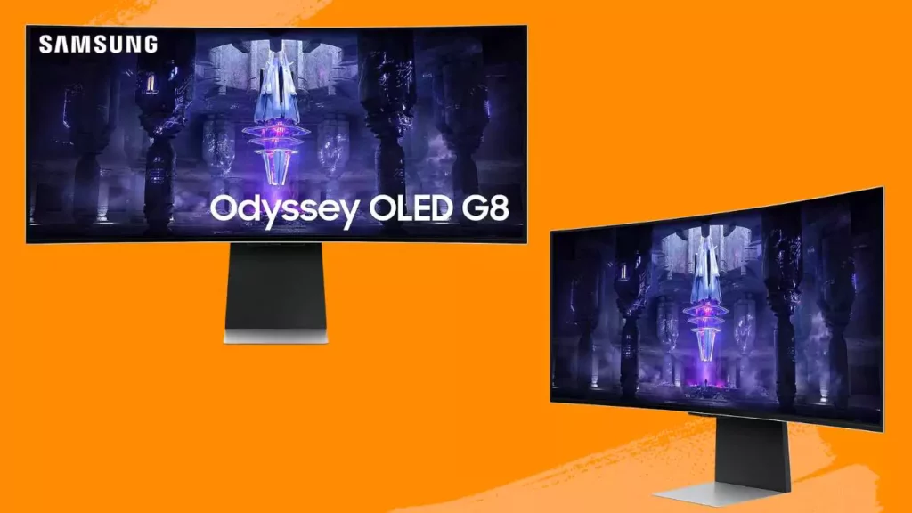 Samsung 34-inch (86.8 cm) 3440 x 1440 Pixel Odyssey OLED G8 Ultra WQHD, 175 Hz, 0.1 ms, HAS, Curved Gaming Monitor, USB Type -C, Smart TV, Gaming Hub, AMD FreeSync (LS34BG850SWXXL, Black)