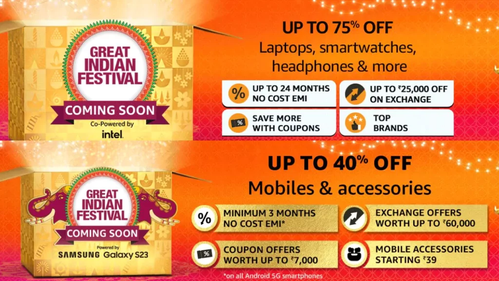 Amazon Great Indian Festival 2023 Deals on Categories