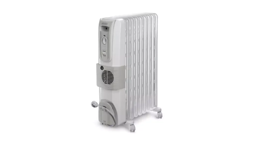 DELONGHI 12 Fin Oil Filled Radiator Room Heater with Fan (White, 3000 Watts)