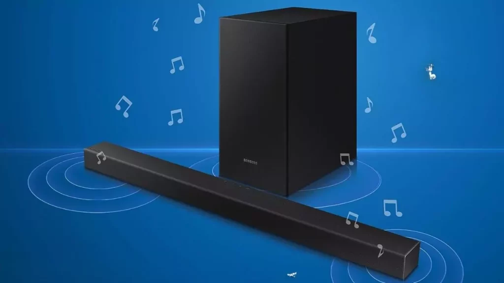 Samsung Dolby Digital Bluetooth Soundbar (HW-T42E/XL, Black, 2.1 Channel)