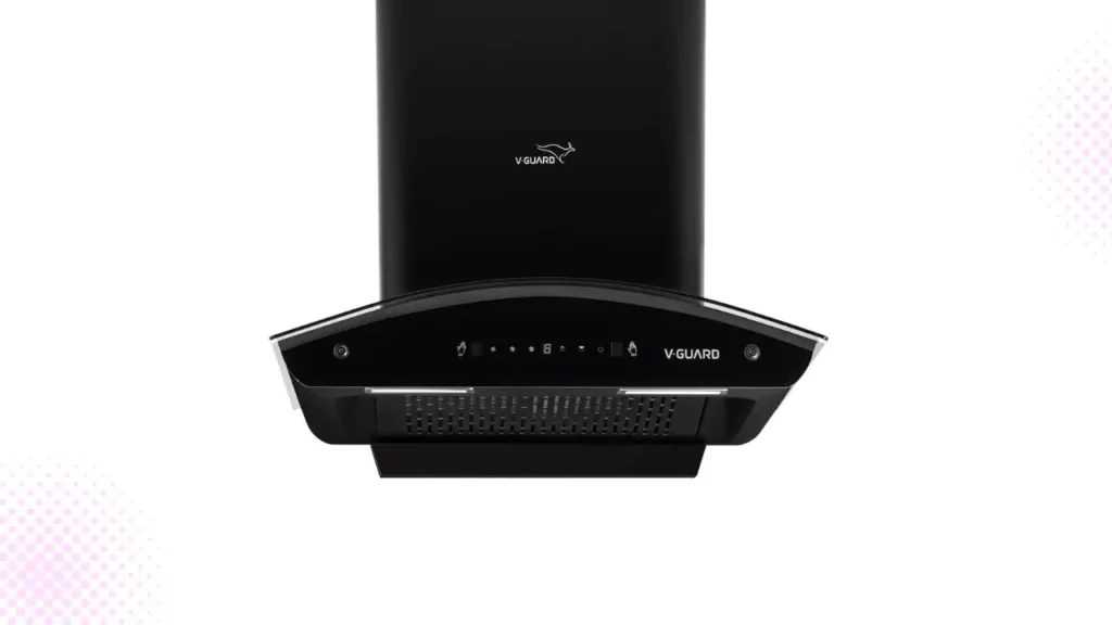 V-Guard X10 BL180 Kitchen Chimney with 1350m³/hr Suction, Intelligent Auto Clean, Curved Glass, Baffle Filter, Motion Sensor Controls, Oil Collector Tray, LED Light