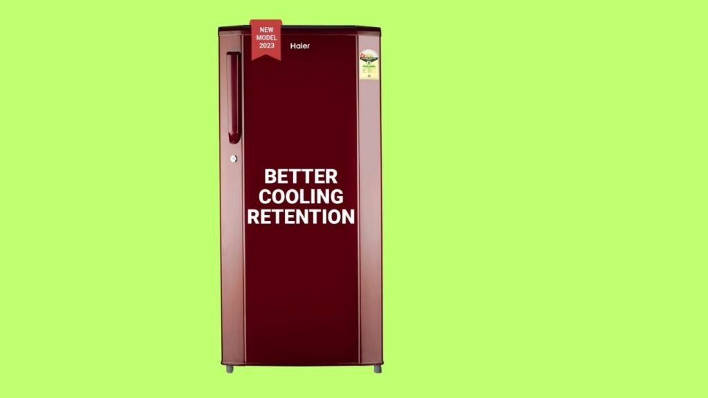 Haier 165 L 1 Star Direct Cool Single Door Refrigerator Appliance (2023 Model, HED-171RS-P, Red Steel)