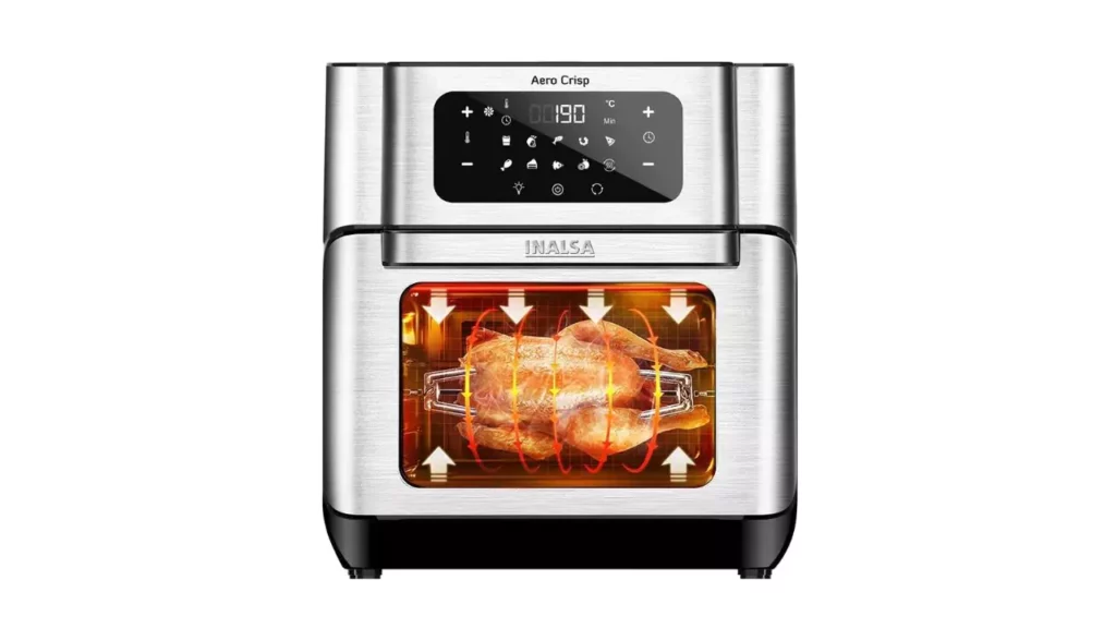4. Inalsa Air Fryer Oven 12 Ltr Capacity & 1500W with Rotisserie Function