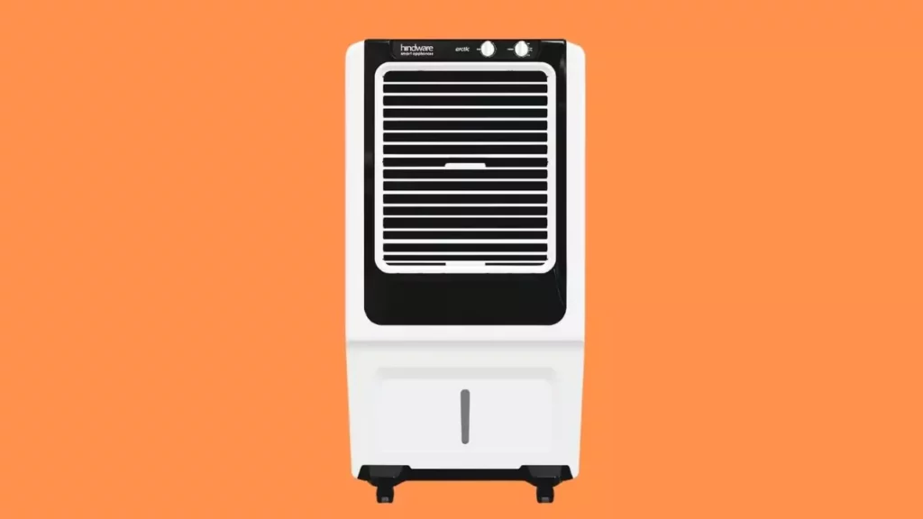 Hindware Smart Appliances Snowcrest Arctic 90 Liter Inverter Compatible Desert Air Cooler With Honeycomb Pads (Black & White)