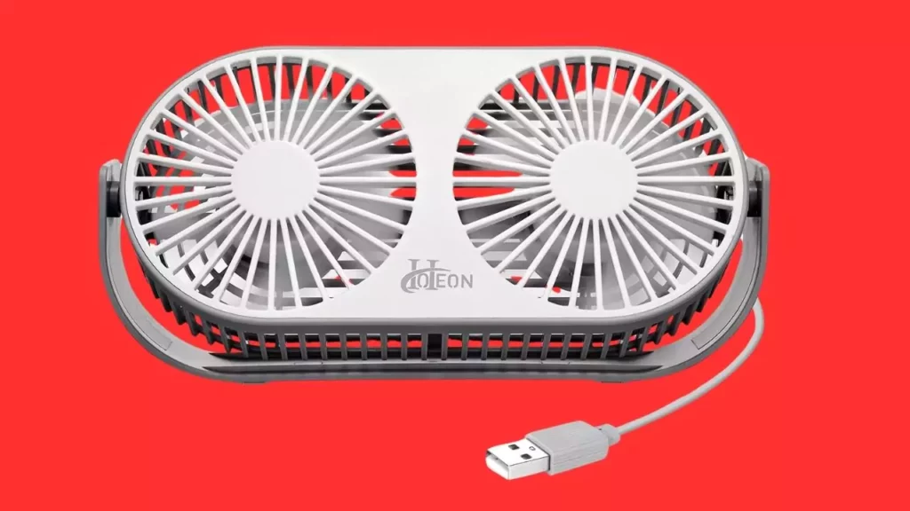 Hoteon USB Desk Fan, Portable Table Cooling Fan with 3 Speed Strong Wind
