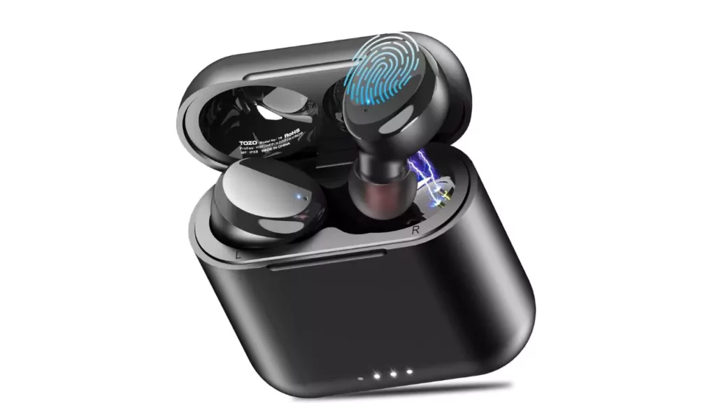 TOZO T6 True Wireless Earbuds Bluetooth Headphones Touch Control with Wireless Charging Case