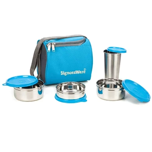 Signoraware Best Stainless Steel Lunch Box Blue