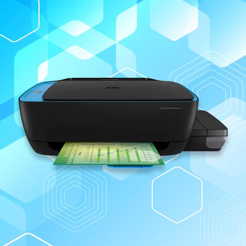 HP Ink Tank 419 WiFi Borderless Print Colour Printer, Scanner and Copier with High Capacity Tank for Home/Office