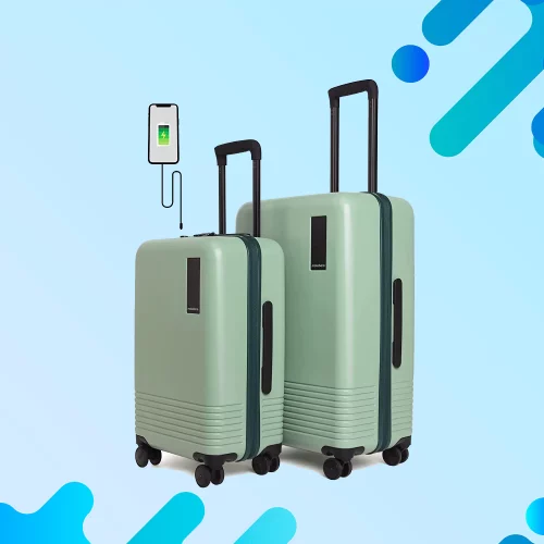 MOKOBARA The Set of Polycarbonate Hardsided Luggage inbuilt USB port