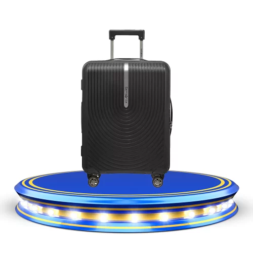 Samsonite Hi-Fi Polypropylene Spinner 55/20 Expandable Black Hardside Check-in Luggage