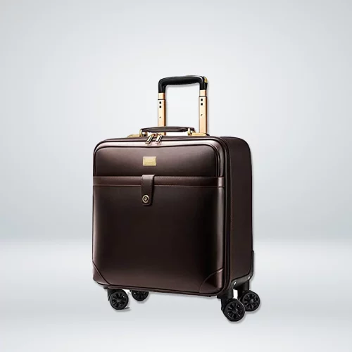 The Clownfish Luxury Luggage Faux Leather Hardsided Suitcase with travel laptop roller case